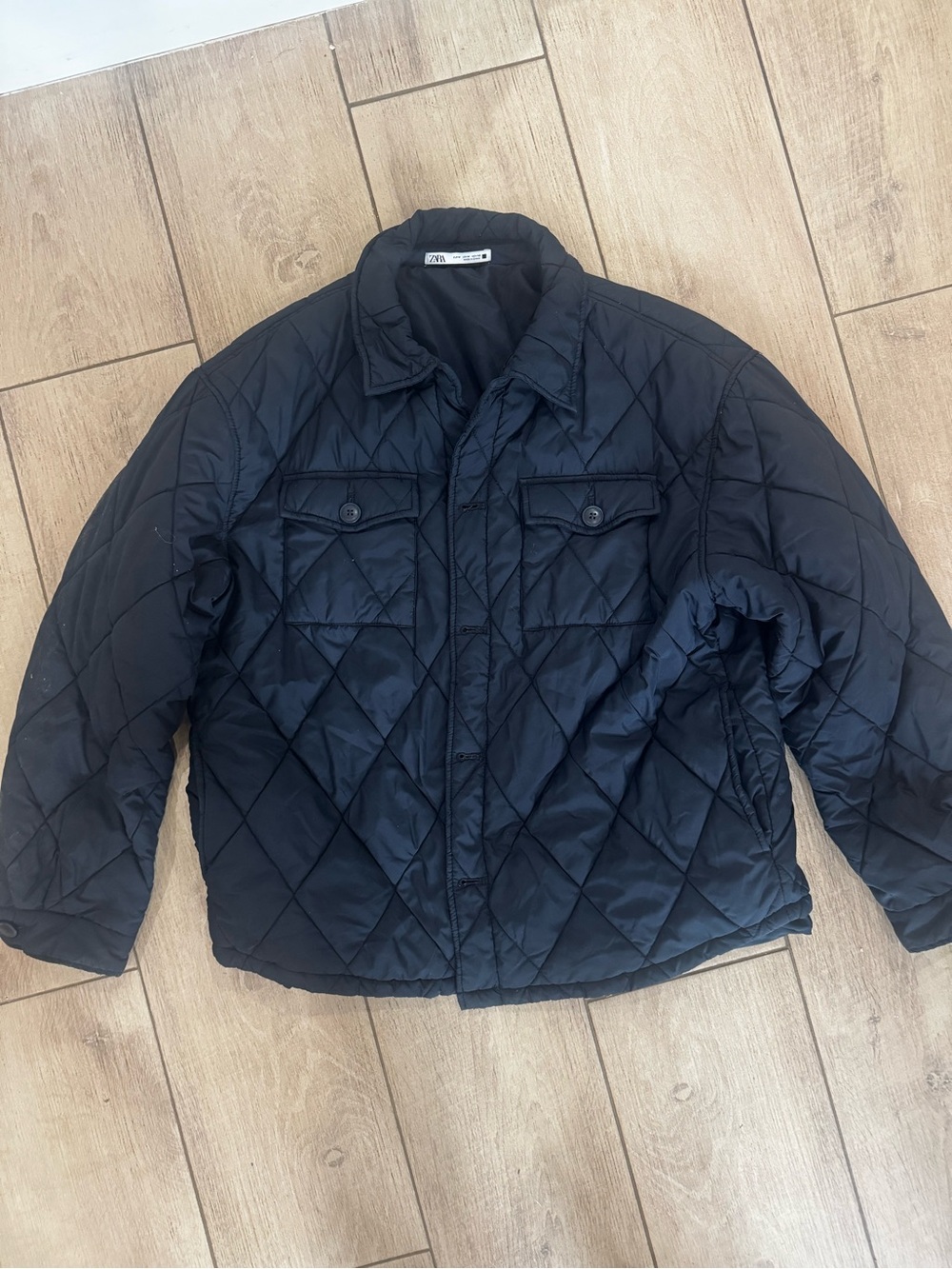 Zara Quilted Navy Men's Jacket/Shacket Size M